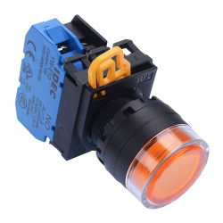 YW1L-AF2E10Q4A Amber 24V illuminated 22mm Maintained Shrouded Push Button Switch NO IP65 IDEC