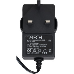 R-TECH 857081 AC/DC Adapter 24vdc 1amp UK Plug Top