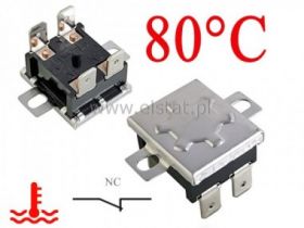 Termiczny wyłącznik; 15A/250V 80°C; NC; pionowy