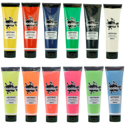 Scola DBPW300/12/A Block/lino Printing Ink Bright 12x300ml Set