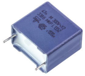 Kondensator foliowy 47nF 300V ac Vishay Polipropylenowe rozstaw: 15mm THT ±20