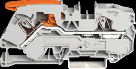 2116-1201 2-wire feed-through terminal, CAGE CLAMP®, 16 mm², grey