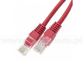 Patchcord UTP, kat5e, 1,0m, czerwony, LSOH/LSZH