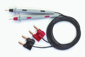 Zestaw przewodów i złączy pomiarowych, zawartość: Zestaw 4-żyłowych sond Kelvin z podwójnymi wtykami Banana