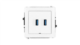 Deco Mechanizm Gniazda Podwójnego 2Xusb A-A 3.0, Bez Pola Opisowego, Biały...
