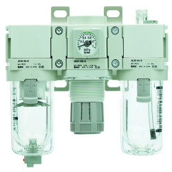 Smarownica z reduktorem i filtrem, Automatyczny, G 3/8, 5μm, AC30, SMC