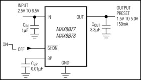 Low-Noise, Low-Dropout, 150mA Linear Regulators with '2982 Pinout