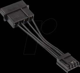 KL-AC-MF01 Kolink 4-pin Molex to floppy adapter power cable, black, 5 cm