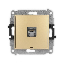 ICON Mechanizm gniazda komputerowego pojedynczego 1xRJ45, kat. 6, ekranowane, 8-stykowy, bez pola opisowego złoty 29IGKBO-5