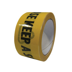 Faithfull 06525033BY-SD Laminated Hazard Tape&#xA0;Social Distance Blk/Yell 50mm x33m