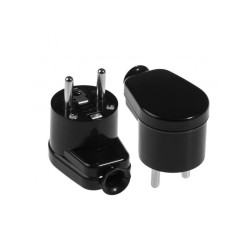 Wtyczka kątowa z uziemieniem WT-16 czarna W-10113 Plastrol