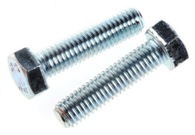 Śruba z łbem sześciokątnym gwint M5 20mm skok 0.80mm Stalowe Sześciokątny Powlekane jasnym cynkiem RS PRO