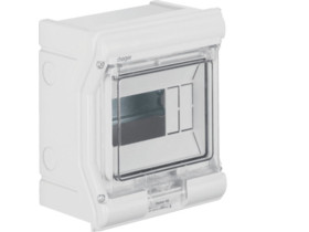 Rozdzielnica hermetyczna natynkowa 6 modułowa 1x6M drzwi transparentne UV bez przetłoczeń IP65 vector outdoor VE106SN HAGER