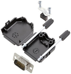 encitech DPPK09-BK-HDP15-W-K 6355-8011-01 Zestaw listew męskich D-Sub 180 ° Ilość styków: 15 kielich lutowniczy 1 szt.