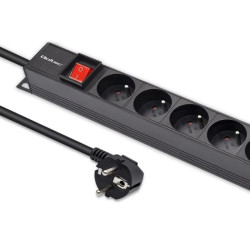 Qoltec Aluminiowa Listwa zasilająca PDU do RACK 16A 16 x FRENCH Pionowa 1.8m