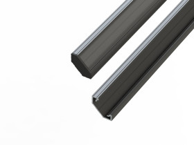 Profil aluminiowy do taśm LED 2000 mm kątowy nawierzchniowy czarny z kloszem mlecznym 478658 LED LINE