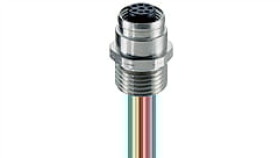 Złącze Panelowe M12 4-Polowe Żeńskie Do Montażu Frontowego Gwint Montażu...