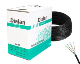 Skrętka komputerowa FTP 5E 100CU Dialan ekranowany, czarny, outdoor, zewnętrzny, PE, odporny na UV /305m/