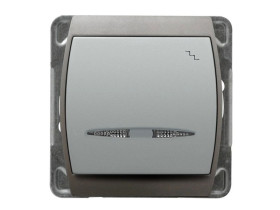 GAZELA Wyłącznik schodowy podświetlany srebro + tytan ŁP-3JS/m/18/23 OSPEL