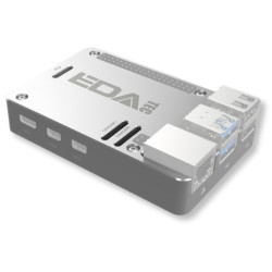 CNC case for Raspberry Pi 5 case aluminium heat sink - silver EDATEC