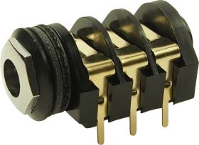 Cliff CL13345 Złącze męskie jack 6,35 mm złącze żeńskie do wbudowania poziomego Ilość styków: 3 stereo czarny 1 szt.