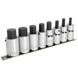 Sealey AK62258 Hex Socket Bit Set 8pc 1/2"Sq Drive Metric
