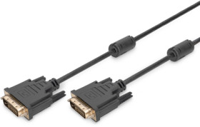 Connection cable, 2 m, black, DVI-D Dual Link (24+1) plug, straight to DVI-D Dual Link (24+1) plug, straight, AK-320108-020-S