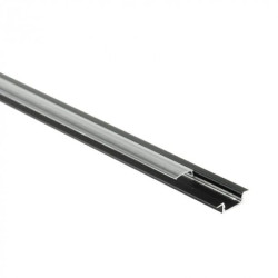 Profil P01 podtynkowy czarny + klosz transp. 1m