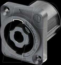 NL4MPXX Neutrik Speakon socket, flange, Faston 4.8 mm
