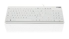 Klawiatura medyczna przewodowa, kolor: Biały, USB, QWERTY (francuski), Ceratech