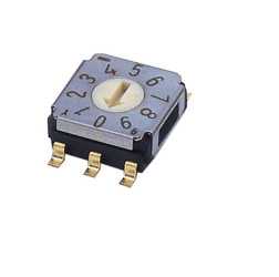 Przełącznik obrotowy, 100 mA, 5V dc, 10-położeniowy, Nidec Components SA-7000