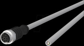 142MKA20100 Sensor cables, M12, 8-pin, coupling > open end, 10 m