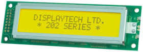 Wyświetlacz monochromatyczny LCD, , Alfanumeryczny, podświetlanie LED, Displaytech