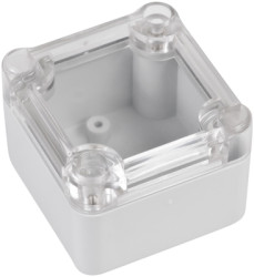 ABS enclosure, (L x W x H) 50.95 x 48.9 x 36.15 mm, transparent/light gray, IP65, 4U63050504437
