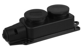 Listwa /rozgałęźnik/ do przedłużacza 2‑gniazda z/u gumowe IP44 AEI602232-L