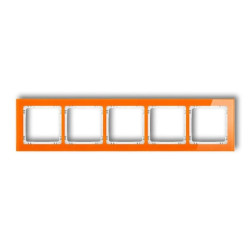 DECO Ramka pięciokrotna - efekt szkła (ramka: pomarańczowa spód: biały) pomarańczowy 13-0-DRS-5