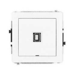 DECO Mechanizm gniazda pojedynczego USB A-B 2.0, bez pola opisowego, biały mat 25DGUSBBO-3