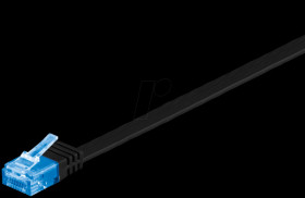 96323 Cat.6a Flat 0200 Patch black  2m