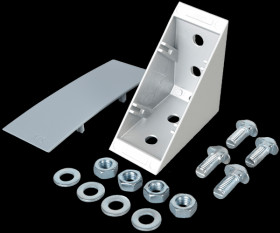 TCFA 40X80 AAG Corner connector 40+ complete 40 x 80, silver