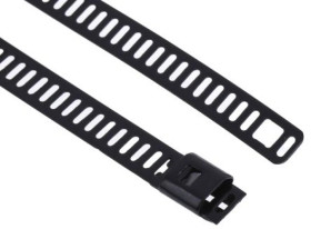 Opaska kablowa 300mm 7 mm Stal nierdzewna z powłoką poliestrową 100 sztuk RS PRO