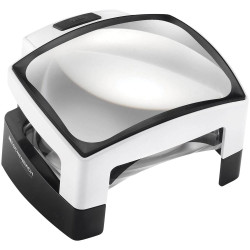 Eschenbach 1566 Stand Magnifier 3x 100x75mm Lens Dual LED Lighting
