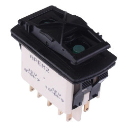 KR47JAKEEG APEM (On)-Off-(On) Momentary Green LED 12V Automotive Rocker Switch DPDT IP68