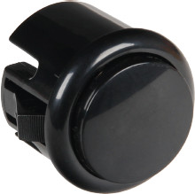 Pushbutton switch, black, unlit , 12 V, mounting Ø 29.5 mm, BUTTON-BLACK-MINI