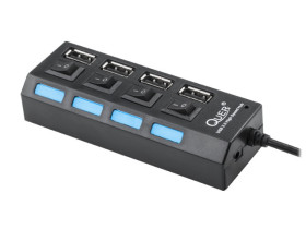 HUB USB 2.0 4-port aktywny z wyłącznikami