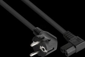 SK0151-S010 Safety plug type E+F (90° angled), to socket C15, 1m