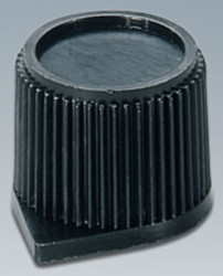 Pointer knob, 6 mm, plastic, black, Ø 15.4 mm, H 13.2 mm, A1310560