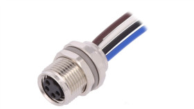 Złącze Okrągłe M8 Żeńskie Proste 4Pin 30V 0,2M T4071017041-001