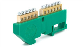 Listwa Zaciskowa Zerowa 5 X 10Mm2 + 6 X 10Mm2 Zielona Th 35-5B/Z