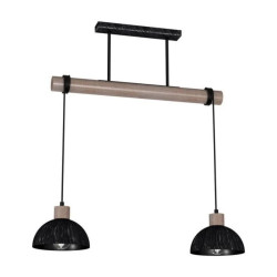 Lampa wisząca ERIK Sawn black/Patinated wood 2XE27 MLP7639 Milagro