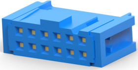 Socket housing, 12 pole, pitch 2.54 mm, straight, blue, 2-1658527-0